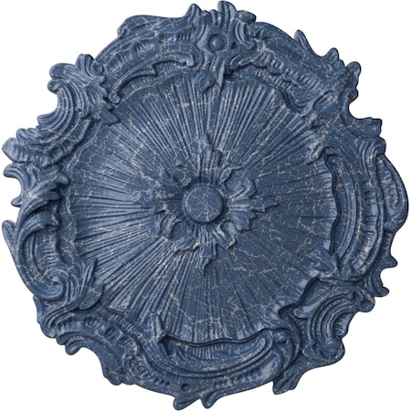 Ekena Millwork Plymouth Ceiling Medallion (Fits Canopies up to 1 5/8"), 16 3/4"OD x 1 3/8"P, Americana Crackle CM16PLAMC